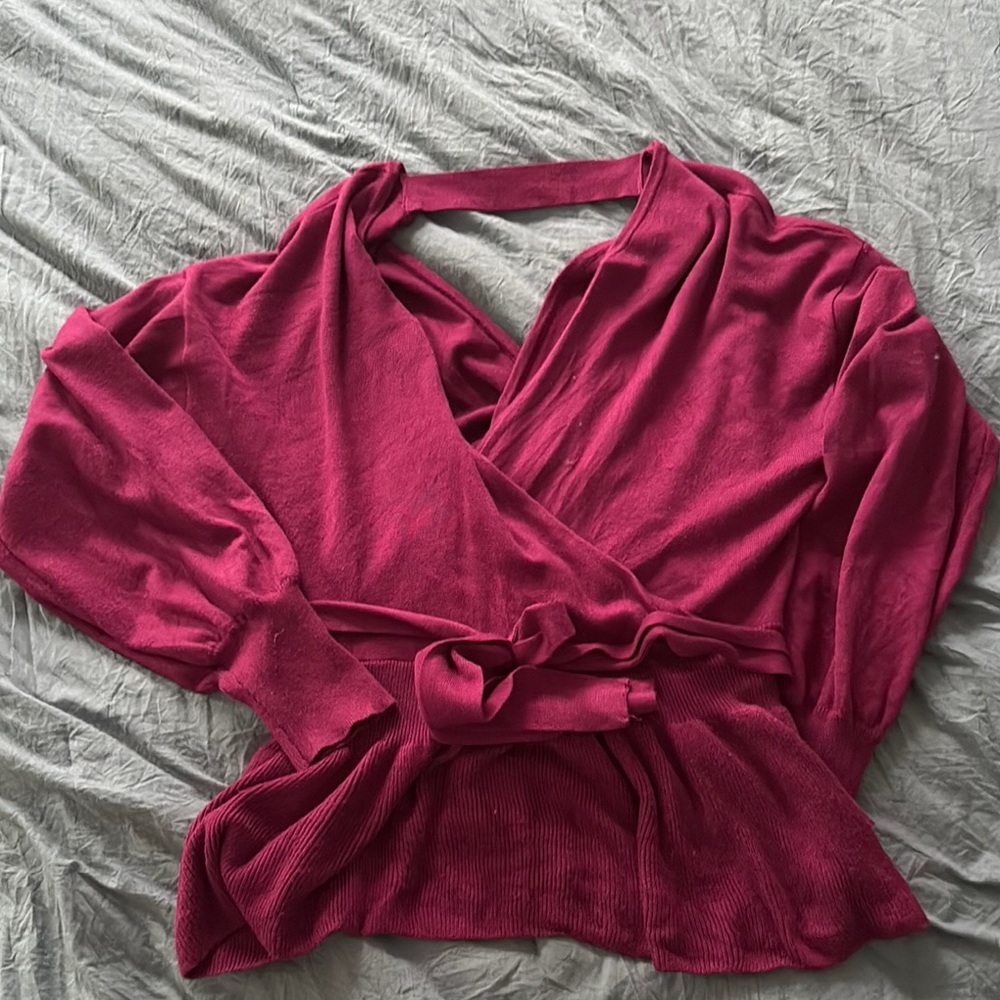 New York & Company Sweater with Tie Front